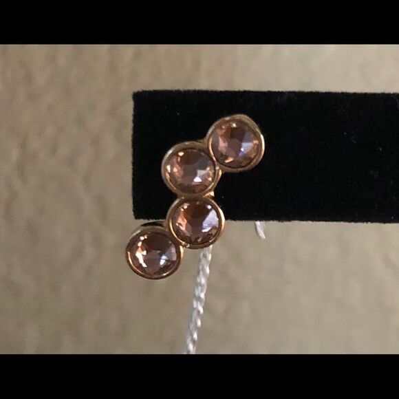 Swarovski wave crystals earrings rose gold plated - Picture 5 of 8